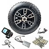 SZWEDI Wheelbarrow Electric Motor Kit 400-8inch Tire Hauling Garden 5km/h-7km/h Speed 36V230W 97N.M Torque Reverse Function Single Wheel Disc Brake for Utility Cart