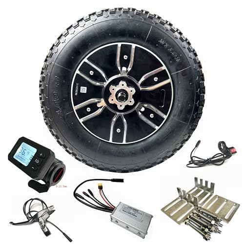 SZWEDI Wheelbarrow Electric Motor Kit 400-8inch Tire Hauling Garden 5km/h-7km/h Speed 36V230W 97N.M Torque Reverse Function Single Wheel Disc Brake for Utility Cart