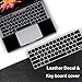 SOJITEK Black Leather Texture 4-in-1, Full-Size 360° Protector Skin Decals Sticker MacBook Pro 13 Inch (2016 2017 2018 2019 Model, with & w/o Touch Bar & ID) A1706 A1708 A1989 Black Keyboard Cover