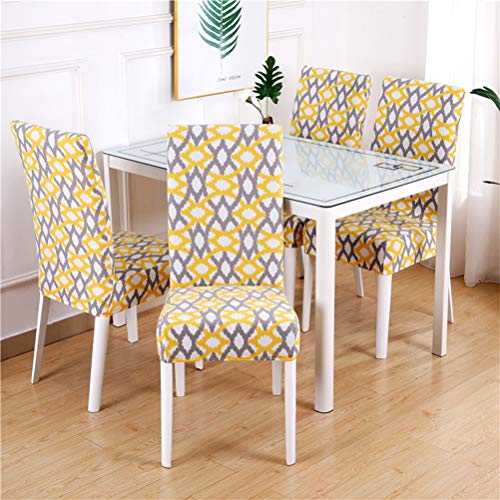 Subcluster 6 Pcs/Set Soft Stretchable Dining Chair Covers With Printed Floral Patterns,Spandex Banquet Chair Seat Protector Slipcovers For Holiday Home Party, Hotel, Wedding Ceremony (Style 9) #TOP3