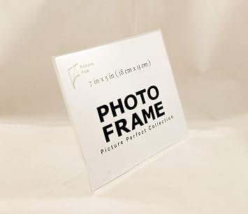 Photo Booth Frames - 5x7 Inch Clear Acrylic Slanted Back Vertical Picture Frame (12 Pack) + 7x5 Inch Clear Acrylic Slanted Back Horizontal Picture Frame (12 Pack)