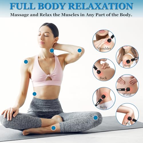 Image of Wand Massager for Women - Cordless High-Frequency Handheld Body Massager with 10 Rhythmic Modes - Ergonomic Back & Shoulder Tension Relief - Splash-Proof Personal Wellness Essential (Onyx)