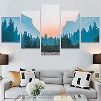 SIGNWIN 5 Panel Canvas Wall Art Calming Waters for Home Decorations Ready to Hang - 60
