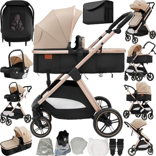 Reenborn Passeggino Trio, Passeggino 3 in 1 con Due Modi