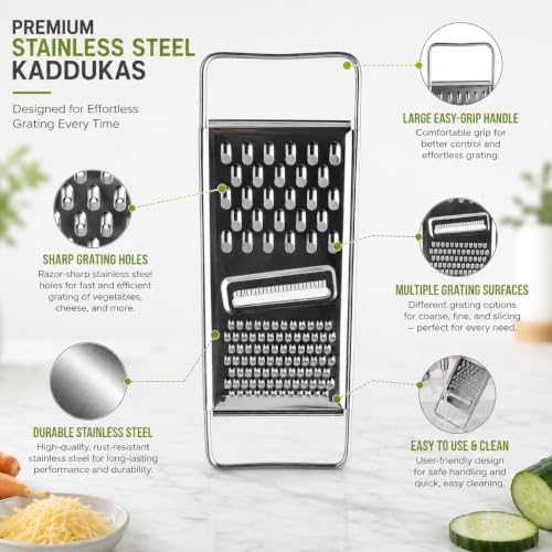 Image of Stainless Steel Flat Grater with 3 Grating Surfaces