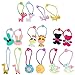 kilofly Girls Elastic Hair Band Value Pack, Set of 16, Pastel Animals