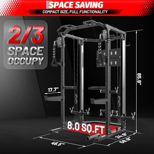 image for GarveeLife Power Cage, Multi-Function Squat Rack with Dual Independent