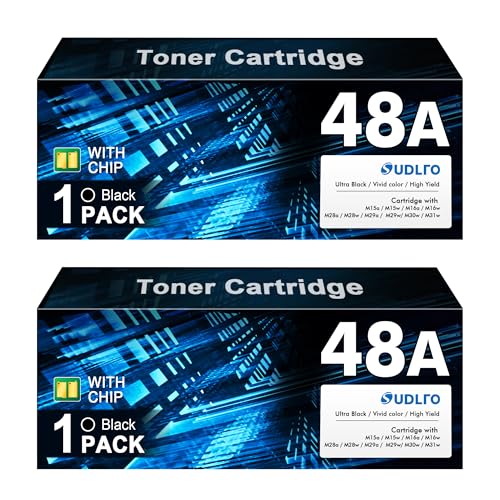 48A Toner Cartridge for HP CF248A - Replacement for HP 48A Toner Cartridge Black Compatible with Pro M15w M15a M29w M29a M28w M28a M31w M30w M16a M16w Series Printer (2 Black)