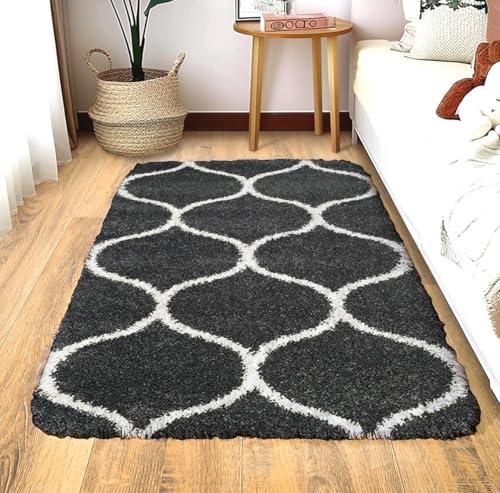 Image of 3x5 feet Soft Area Rug for Living Room and Bedroom, Modern Indoor Floor Carpet with Non-Slip Backing, Comfortable Decorative Home Decor Rug, Easy Clean & Durable- (Grey M, Rectangular)