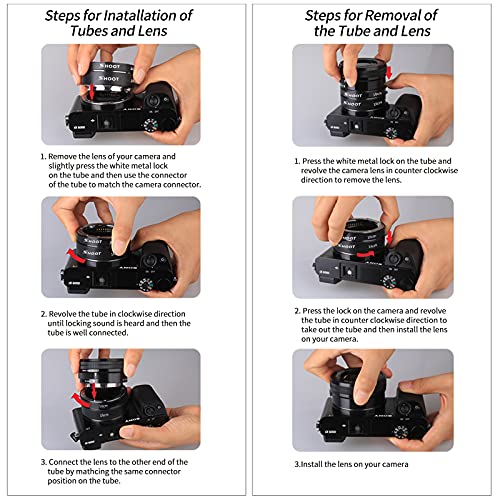 Shoot Auto-Focus Macro Extension Tube Set For Sony 10Mm+16Mm Adapter Ring Compatible With Sony Mirrorless E-Mount Aps-C And Full Frame Camera A7 A7R A7S Nex3 Nex5 A6300 A6500 #TOP5