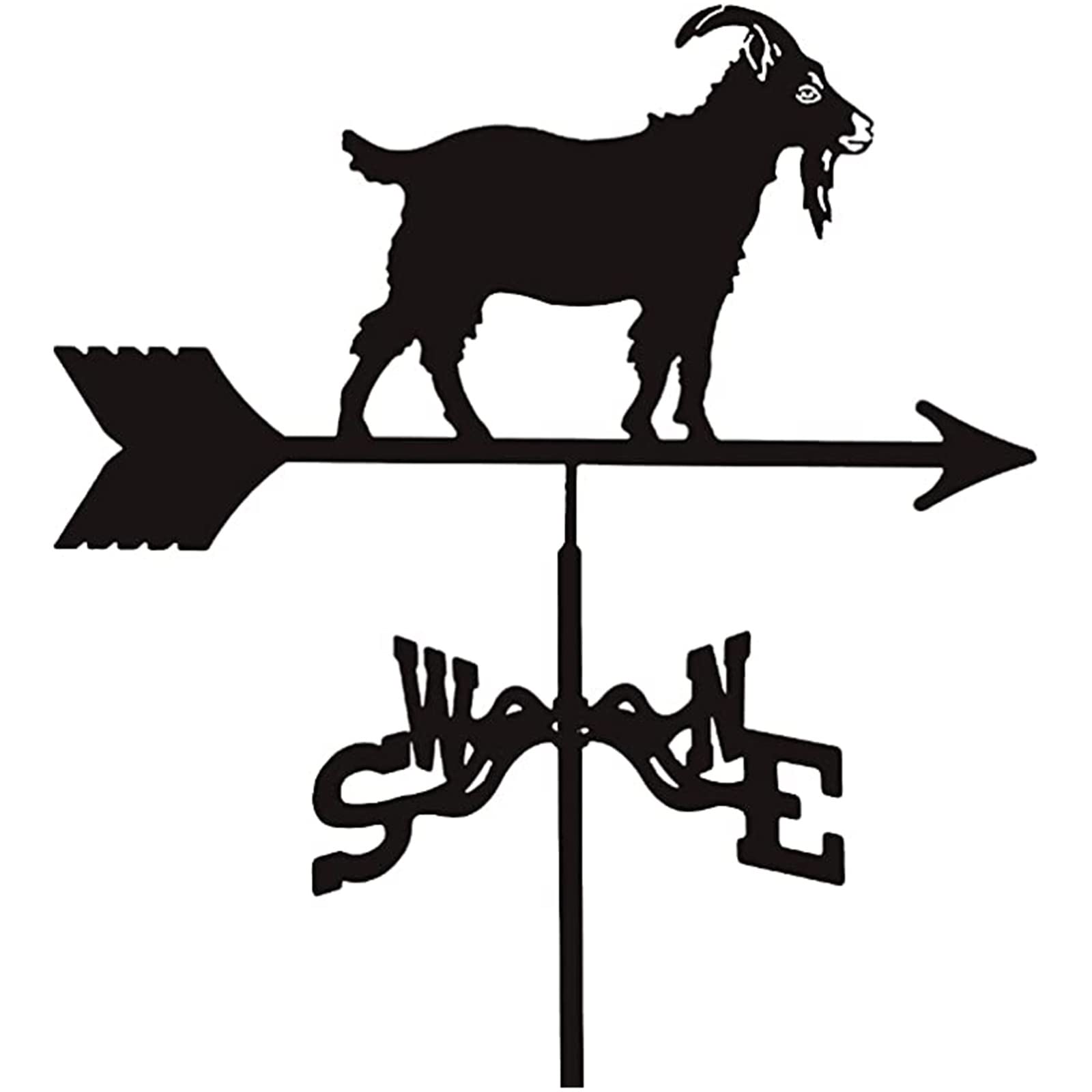 Goat Metal Weathervane Outdoor Stainless Steel Weather Vane Yard Wind Direction Speed Indicator for Farm Garden Gazebo Decorations