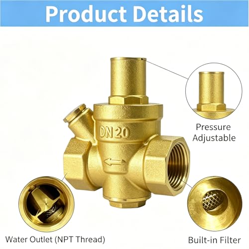 Valquave Water Pressure Reducing Valve, 3/4 Inch, 1-75 PSI by Valquave - Used condition - Image 5