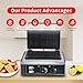 LHTSNA Commercial Industrial Rectangular Classic Waffle Maker,10pcs Belgian Waffles, Electric Non-Stick Waffle Iron for Family, Restaurants, Snacks