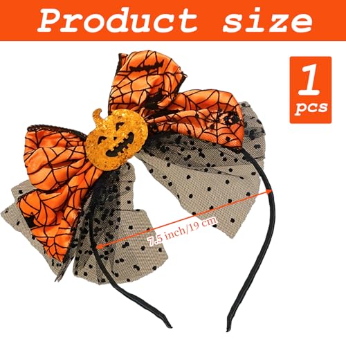 Halloween Haarreif,Halloween Haarschmuck,Damen Kostüm Kürbis,Kopfschmuck Zubehör Accessoires,für Hut Stirnband Erwachsene,Haarreifen Kopfbedeckung Haarband,Karneval Kostüme Cosplay,Party-Kostüm-Zubehö