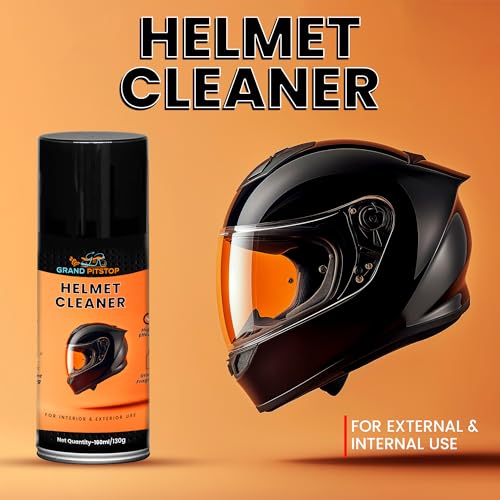 Image of GRAND PITSTOP Helmet Cleaner Spray 160 ml | Antibacterial Foaming Helmet Interior Cleaner | Odor Remover | Safe for Skin & Hair | Deep Cleans Helmet Padding & Liner