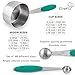 Measuring Cups and Measuring Spoons set by Chef U | Stainless Steel Measuring Cups and Spoons Set of 10 | Liquid Measuring Cup or Dry Measuring Cup Set | Stainless Measuring Cups | Nesting (Teal)