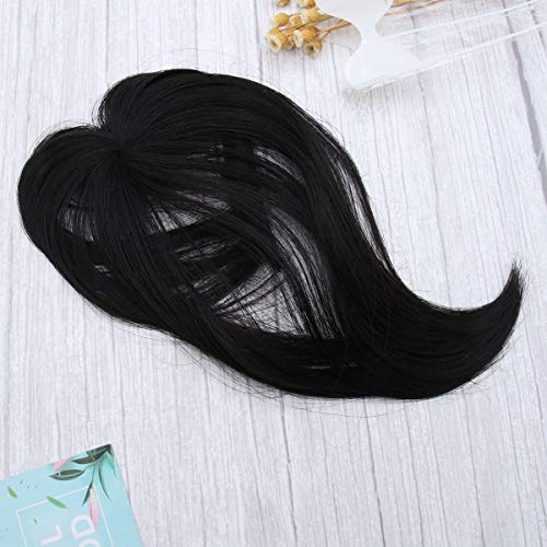 Lurrose 1 pc clipe franja invisível costura 3D air bangs peruca peruca peruca para meninas (preta) p