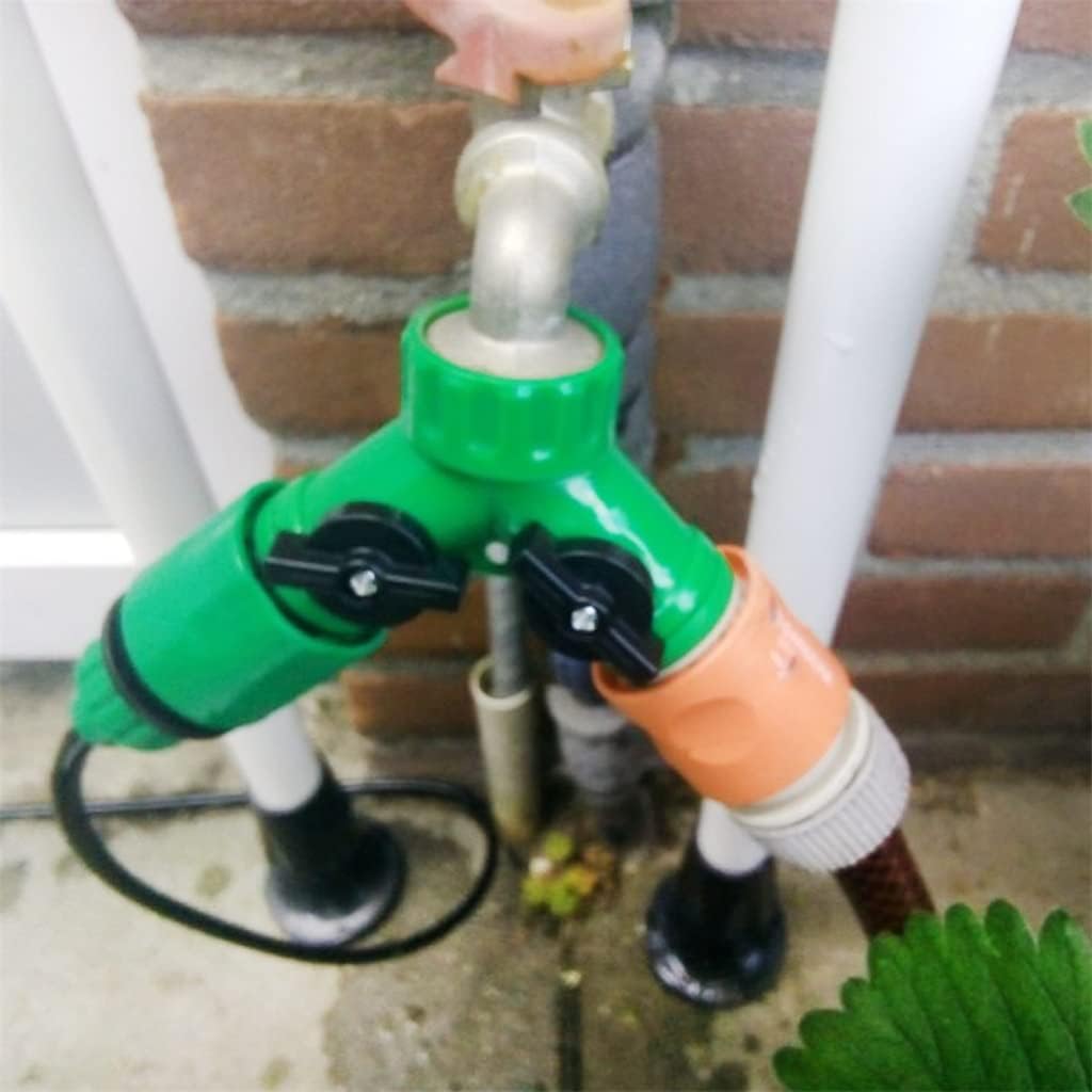 2 Way Garden Water Pipe Connectors Hose Splitter Y Shape Diverter Adapter Switch Valve