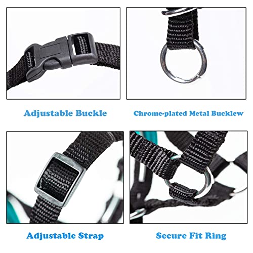 wintchuk Dog Head Collar with Soft Fabric, Head Harness Stops Dog Pulling, Head Leash for Small Medium Large Dogs Walking (M, Green) - Thumbnail 5