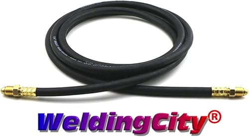 Miniatura 3 de WeldingCity Caudalímetro regulador con certificación UL AF150-580 estilo Victor (0781-1103) con manguera de goma de gas inerte de 50 pies (diámetro