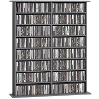 HOMCOM 720 CD/396 DVD Storage Unit, 396 Blu-ray Media Storage Shelf with 16 Compartments and 12 Adjustable Shelves, CD Tower for Living Room, Bedroom, Office, Grey