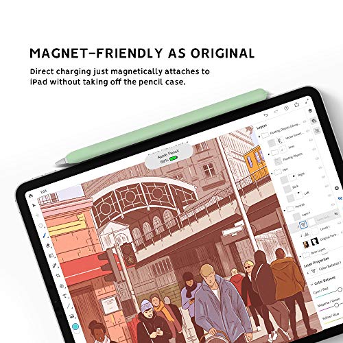 Image of Cute Ear Case Silicone Skin Cover for Apple Pencil 2nd Generation, and Protective Nib Cover Accessories Compatible with iPad Pro 11 12.9 inch,Green