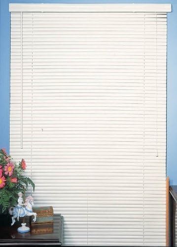 Achim White Vinyl 1" Mini Blinds - 44" Wide x 64" Long