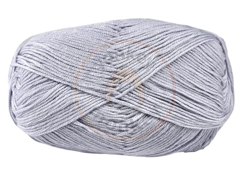 Image of 10-Pack of Yonkey Monkey 500 Grams Yarn - 70% Rayon derived from Bamboo, 30% Cotton - Imported - White Gray 9006