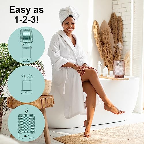 Sparoom Dahlia Textured Translucent Glass Essential Oil Ultrasonic Aromatherapy Diffuser - 150 Ml Water Tank - Automatic Shut Off #TOP5