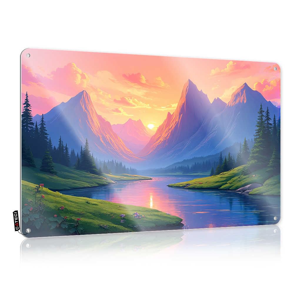 Fzfn Colour Teens Stuff Accessory Matal Sign - Mountain Sunset Serenity Antique Metal Wall Art Ready To Hang For Beach(30X40cm)