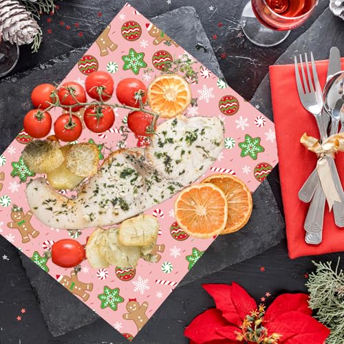 JarThenaAMCS 150Pcs Christmas Wax Paper Pink Gingerbread Man Snowflake Deli Paper Tissue Xmas Winter Sandwich Wrap Paper Oil-Proof Picnic Liners for Party Kitchen Supplies by JarThenaAMCS - Image 7