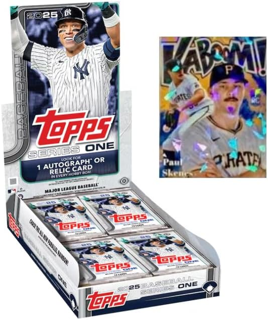 2025 Topps Series 1 Baseball Sealed Hobby Box (1 Autograph or Relic Per Box) + Bonus Paul Skenes Custom Baseball Card