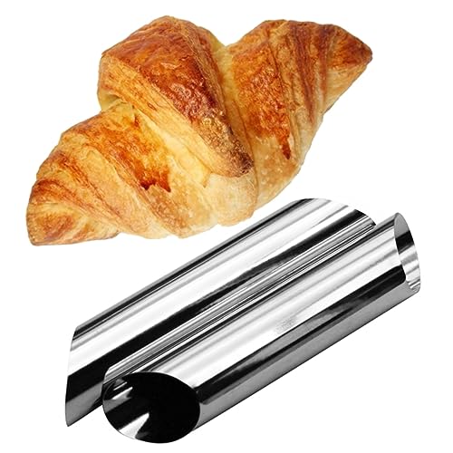 Mikinona 4pcs Stainless Steel Cannoli Tubes Cylindrical Shaped Baking Molds Reusable Pastry Forms for Croissant Cupcake and Dessert Decoration Easy to Bakeware