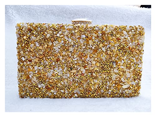 WSNDY Bolsas De Embrague Bolsas De Fiesta Bolsas De La Noche Bolsas De La Noche Clultches Formal Partido Cena Rhinestone Bolsos Bolso De Noche (Color : Gold, Size : 20 * 13 * 5cm) Cover
