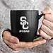 Rico Industries NCAA Southern California Trojans - USC #1 Dad 15oz Laser Engraved Matte Black Ceramic Bistro Mug - for Hot or Cold Drinks