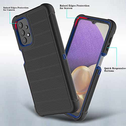 Leptech For Galaxy A32 5G Case With Soft Tpu Screen Protector, [Holster Series] Full Body Heavy Duty Armor Protective Phone Cover With Kickstand Belt Clip Case For Samsung Galaxy A32 5G 6.5" (Black) #TOP6
