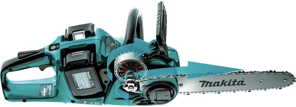 Makita XCU04PT1 36V (18V X2) LXT® Brushless 16" Chain Saw Kit with 4 Batteries (5.0Ah)