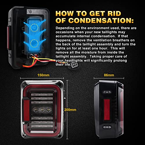 Image of DOT Approved LED Tail Lights Super Bright 20W Reverse Lights with EMC Compatible with Jeep Wrangler JK&JKU 2007-2017 Brake Reverse Light Rear Back Up Lights Daytime Running Lamps