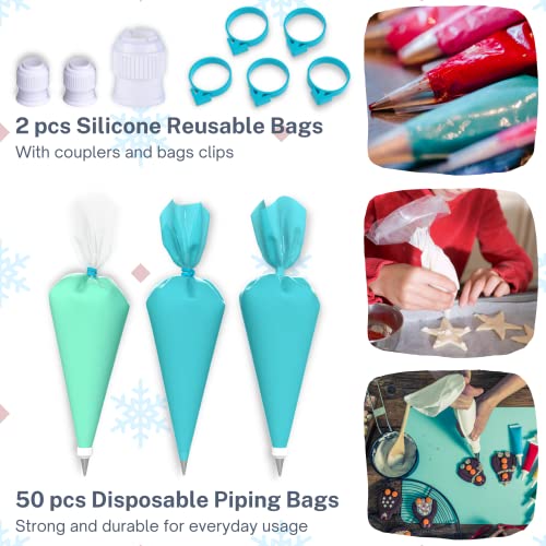 Cake Decorating Tools 246-Piece Piping Bags and Tips Set Cake Decorating Kit with 62 Piping Tips Cake Decorating Supplies with Frosting Tips and Bags Cupcake Decorating Kit Cookie Decorating Supplies - Thumbnail 7