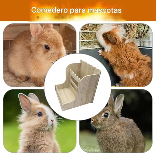 Dispensador de heno para conejos y alimentador de mascotas pequeñas en hábitats 5