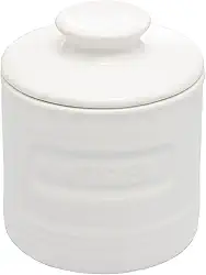 WOLFF - Manteigueira Francesa de Cerâmica com Tampa Branca Matte 8cm x 8cm x 9cm