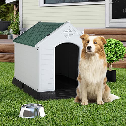 image for BestPet 39Inch Large Dog House Insulated Kennel Durable Plastic Dog Ho