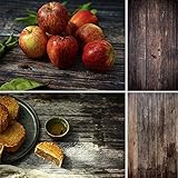 Selens 両面背景紙 写真撮影背景紙 バックペーパー ペーパーシート 大理石 復古調 56x88cm 商品撮影 自宅 雑誌 美食撮影など 木目3