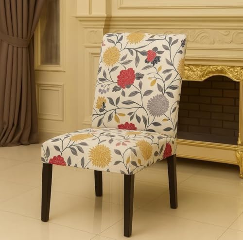 Image of Homerz Premium 6 Seater Dining Table Cloth with 6 Dining Chair Covers,Elastic Fitted Chair Slipcovers, Printed Polycotton Fabric, Table Cloth Size 60x90 inch (BW3D)