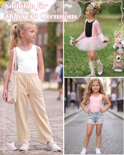Image of 3 Pack Girls Leotards Toddler Ballet Tank Leotard Kids Dance Gymnastics Outfits Solid Sleeveless Bodysuit 2-12Y