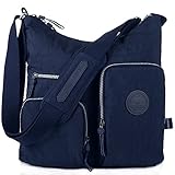 Nylon Crossbody Bag Multi-Pocket Travel Shoulder Bag (1204 Navy blue)