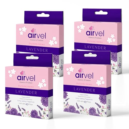Image of Airvel Air Freshener for Bathroom & toilet - 75g (Pack of 4) | Lavender Fragrance | Last upto 45 days | Long-Lasting Freshness | Bathroom Freshener | Toilet Freshener