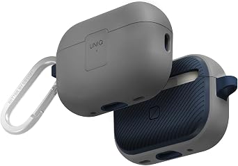Uniq Clyde Airpods Pro 2nd Generation Case Grey/Marine Blue with Lock