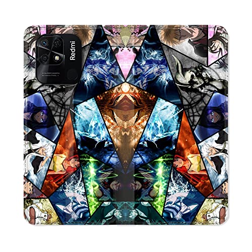 Funda cuero cartera para Xiaomi Redmi 10C de alta resistencia con acabado Bleach
