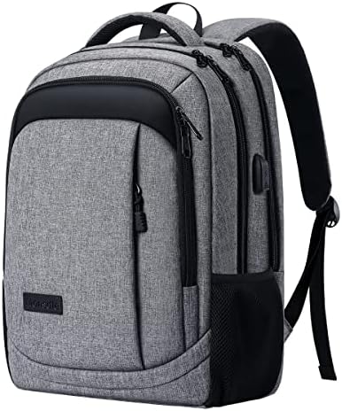 Monsdle Travel Laptop Backpack Anti Theft Backpacks with USB Charging Port, Travel Backpacks Business Work Bag 15.6 Inch College Computer Bag for Men Women, Grey